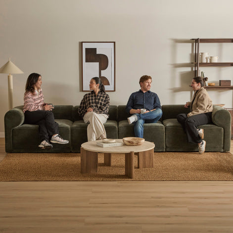 Tully 4 Seater Modular Sofa Olive