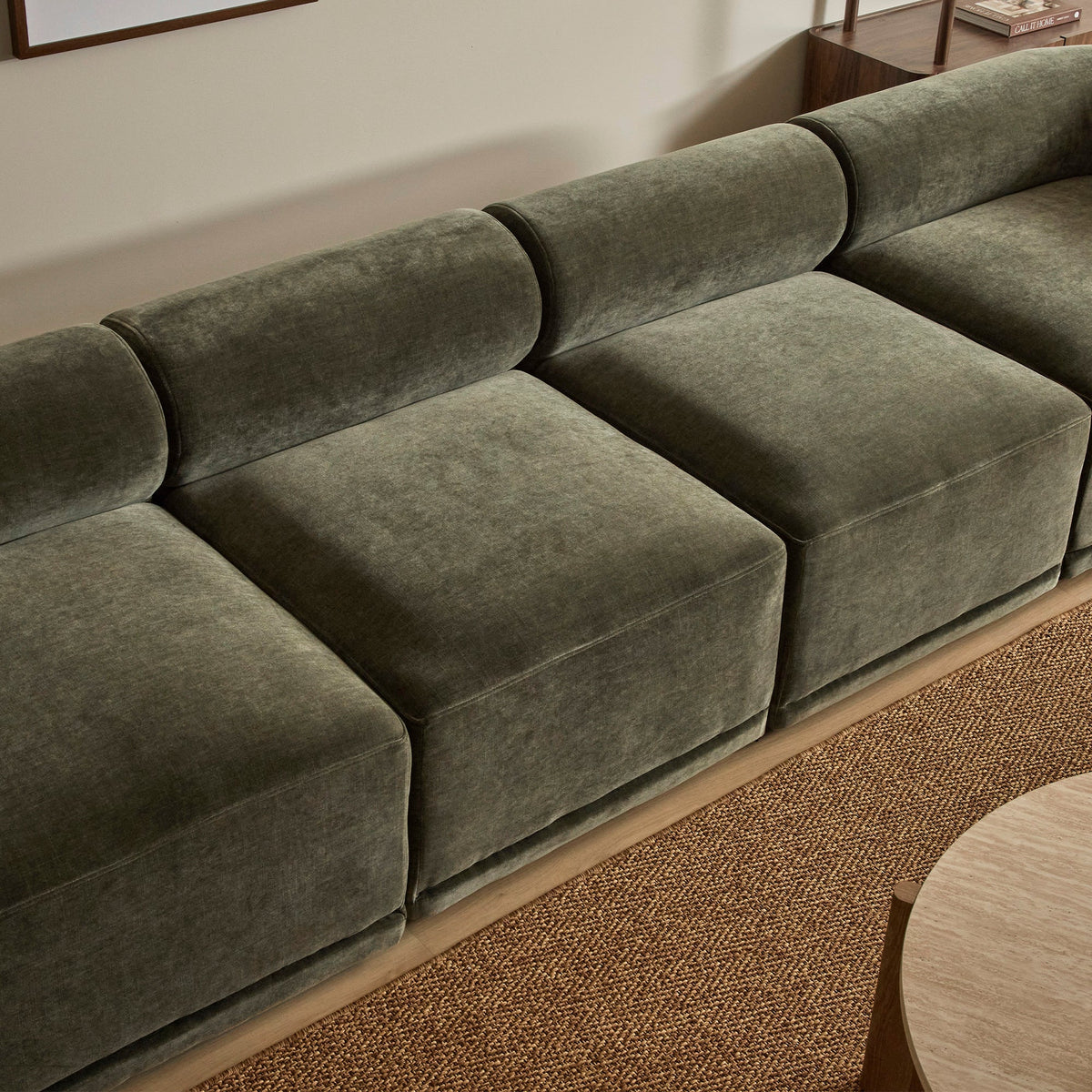Tully 4 Seater Modular Sofa Olive