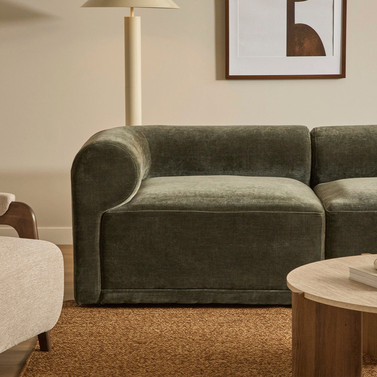 Tully 4 Seater Modular Sofa Olive