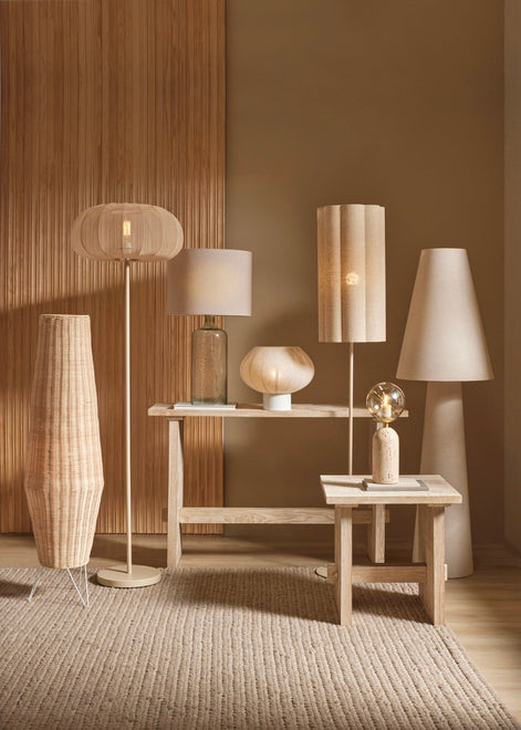 Amalfi Talstone Linen Floor Lamp Beige
