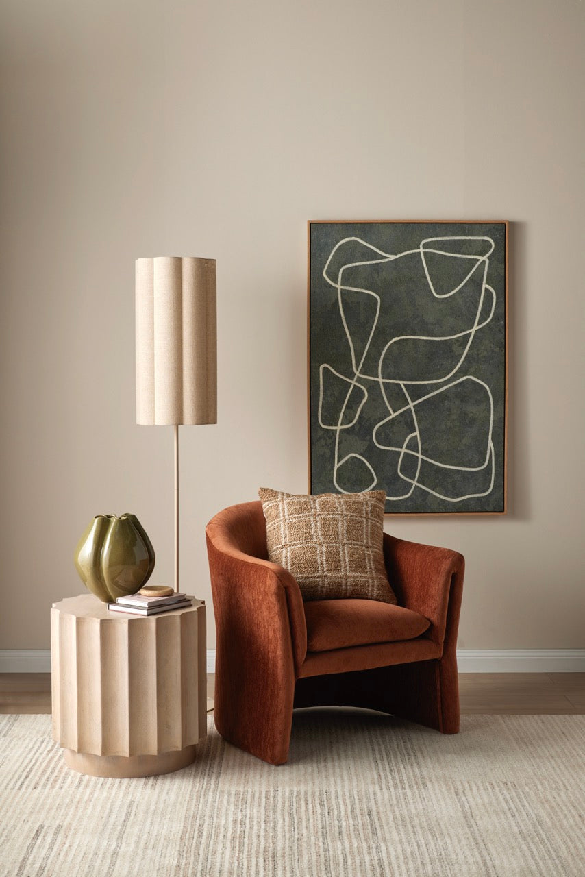 Amalfi Talstone Linen Floor Lamp Beige