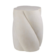 Swirled Cement Stone Wash Side Table White