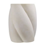 Swirled Cement Stone Wash Side Table White
