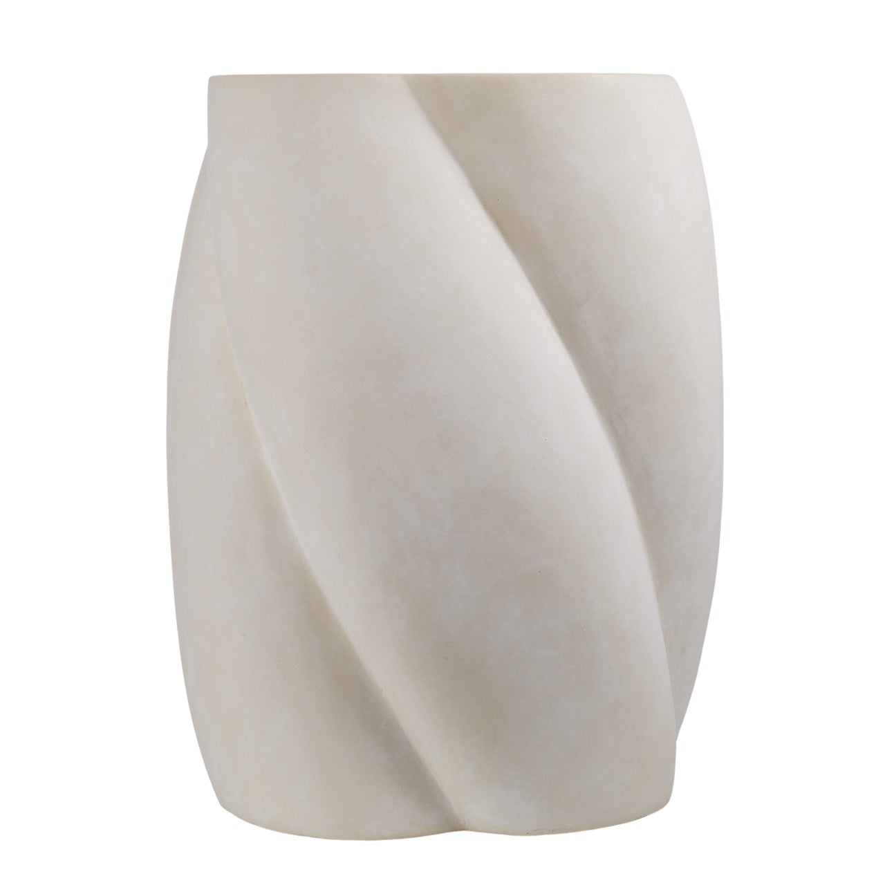 Swirled Cement Stone Wash Side Table White