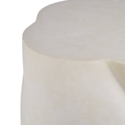 Swirled Cement Stone Wash Side Table White