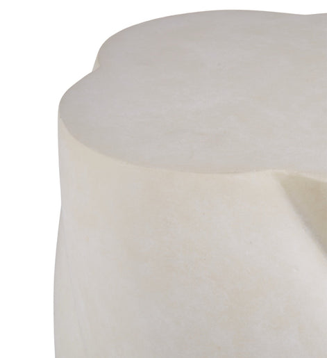 Swirled Cement Stone Wash Side Table White
