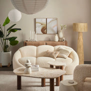 Swirled Cement Stone Wash Side Table White