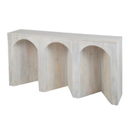 Arch Wood Console Table White Wash