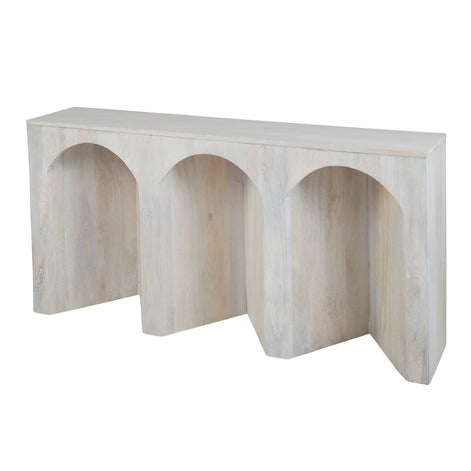 Arch Wood Console Table White Wash