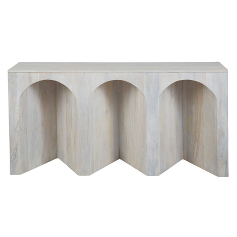 Arch Wood Console Table White Wash