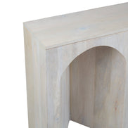 Arch Wood Console Table White Wash
