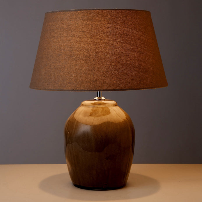 Amalfi Glossed Ceramic Table Lamp Grey