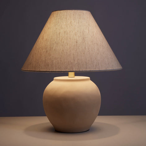 Amalfi Stone Effect Table Lamp Beige & White