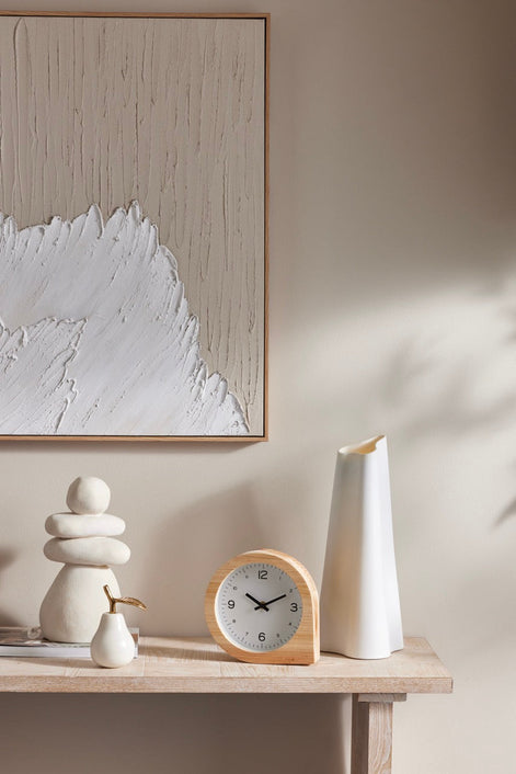 Ava Hand Painted Wall Art White & Natural