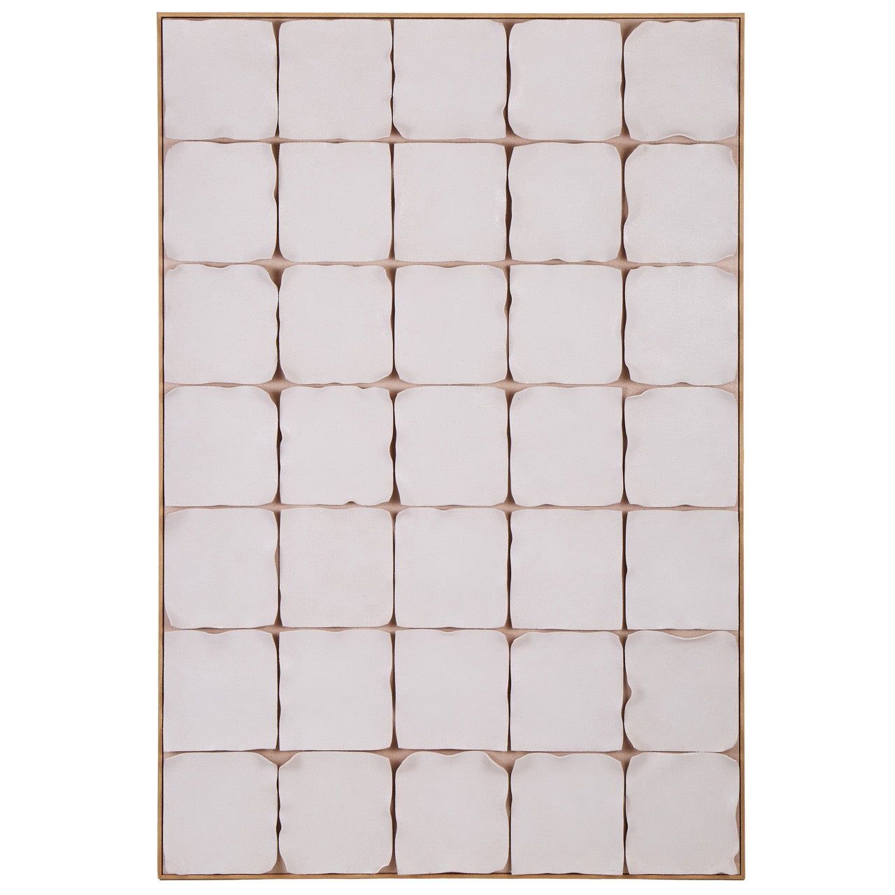 Gingham Tile Hand Painted Wall Art Multi-Coloured