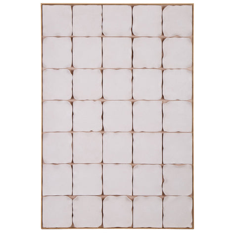 Gingham Tile Hand Painted Wall Art Multi-Coloured