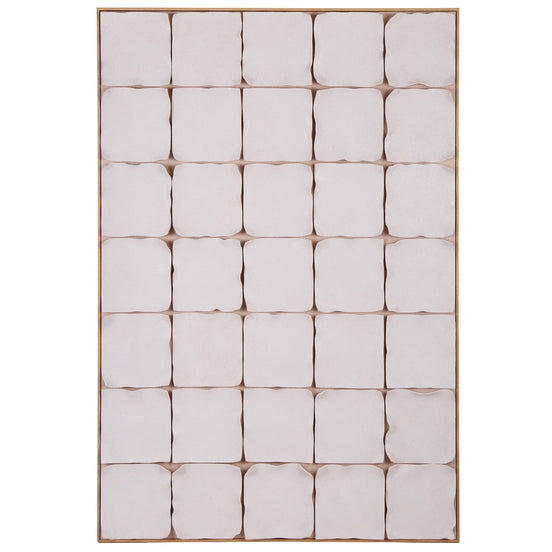 Gingham Tile Hand Painted Wall Art Multi-Coloured