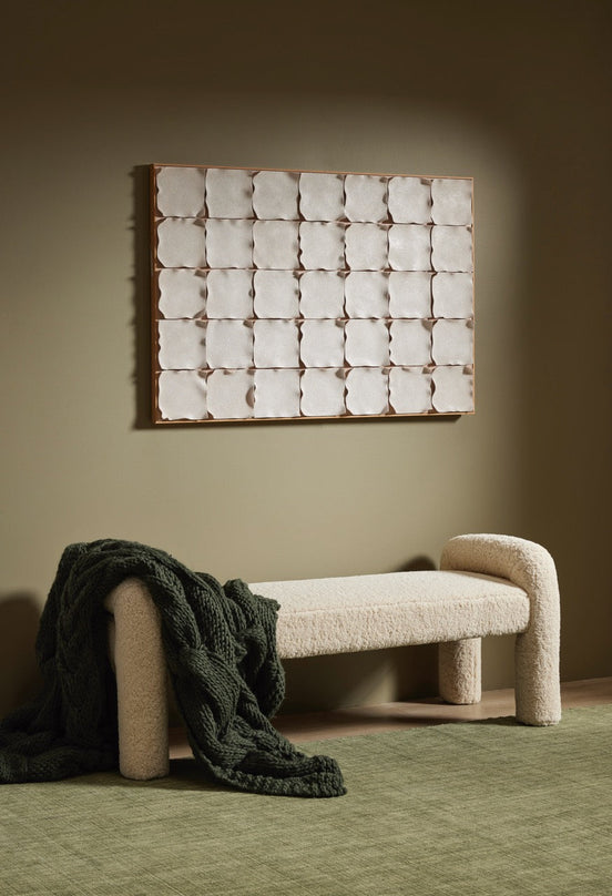 Gingham Tile Hand Painted Wall Art Multi-Coloured