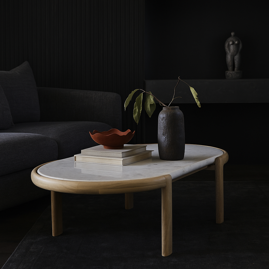 Ashton Coffee Table White & Natural