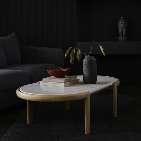Ashton Coffee Table White & Natural