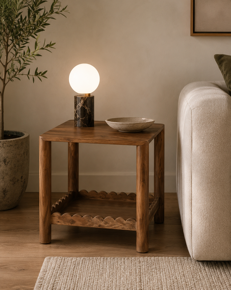 Boletto Wood Side Table 51x51cm