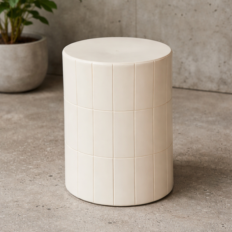 Boyd Ceramic Tile Stool Ivory