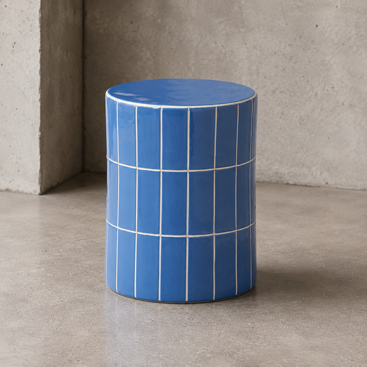 Boyd Ceramic Tile Stool Azure