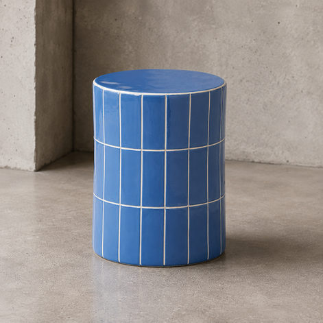 Boyd Ceramic Tile Stool Azure