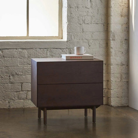 Compound Bedside Table - Dark Oak