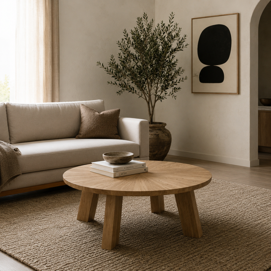 Hume Elm Wood Coffee Table Natural