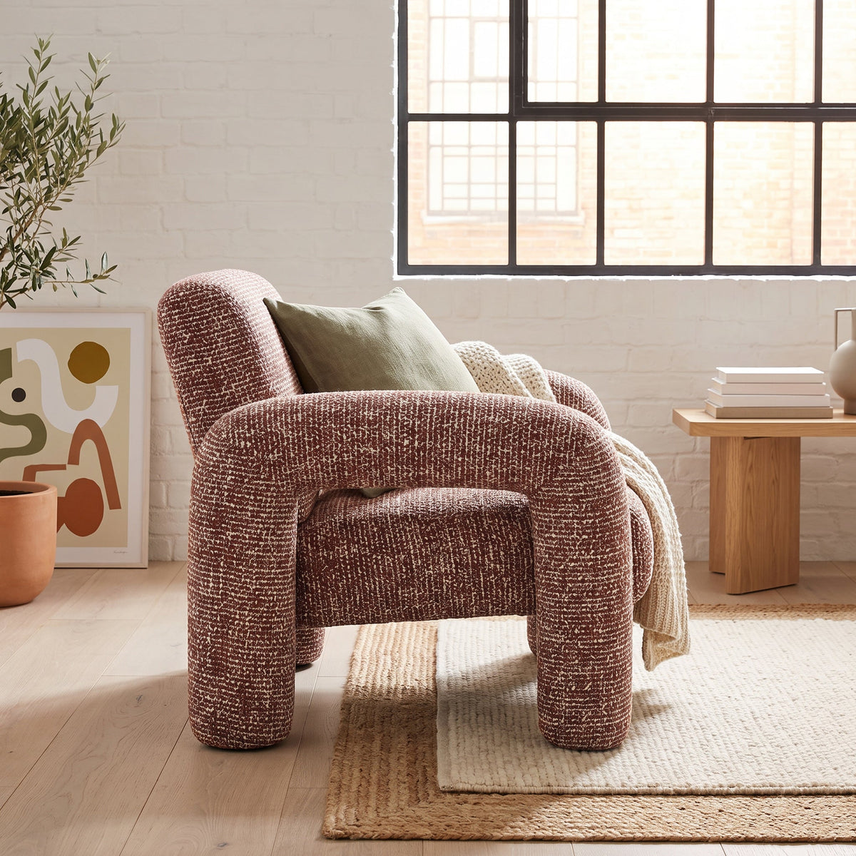 Matilda Armchair Chocolate Chunky Chenille Espresso