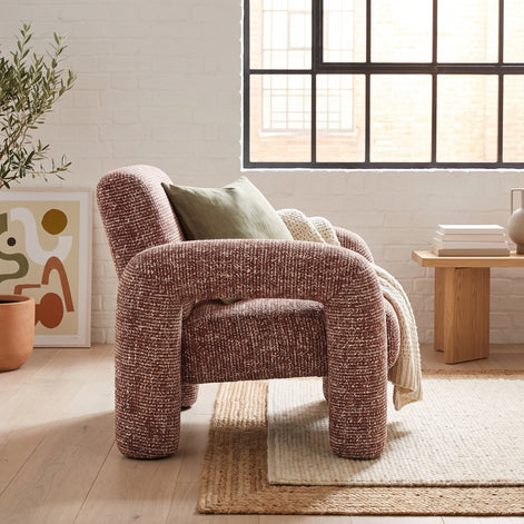 Matilda Armchair Chocolate Chunky Chenille Espresso