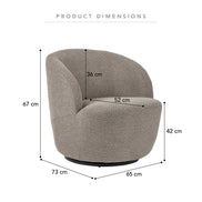 Sadie Swivel Armchair Mushroom