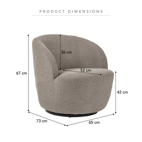 Sadie Swivel Armchair Mushroom