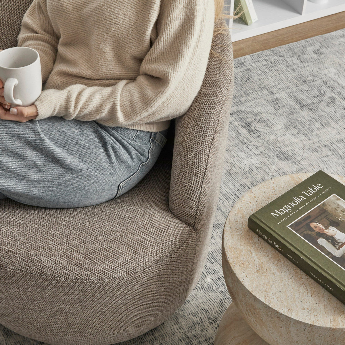 Sadie Swivel Armchair Mushroom