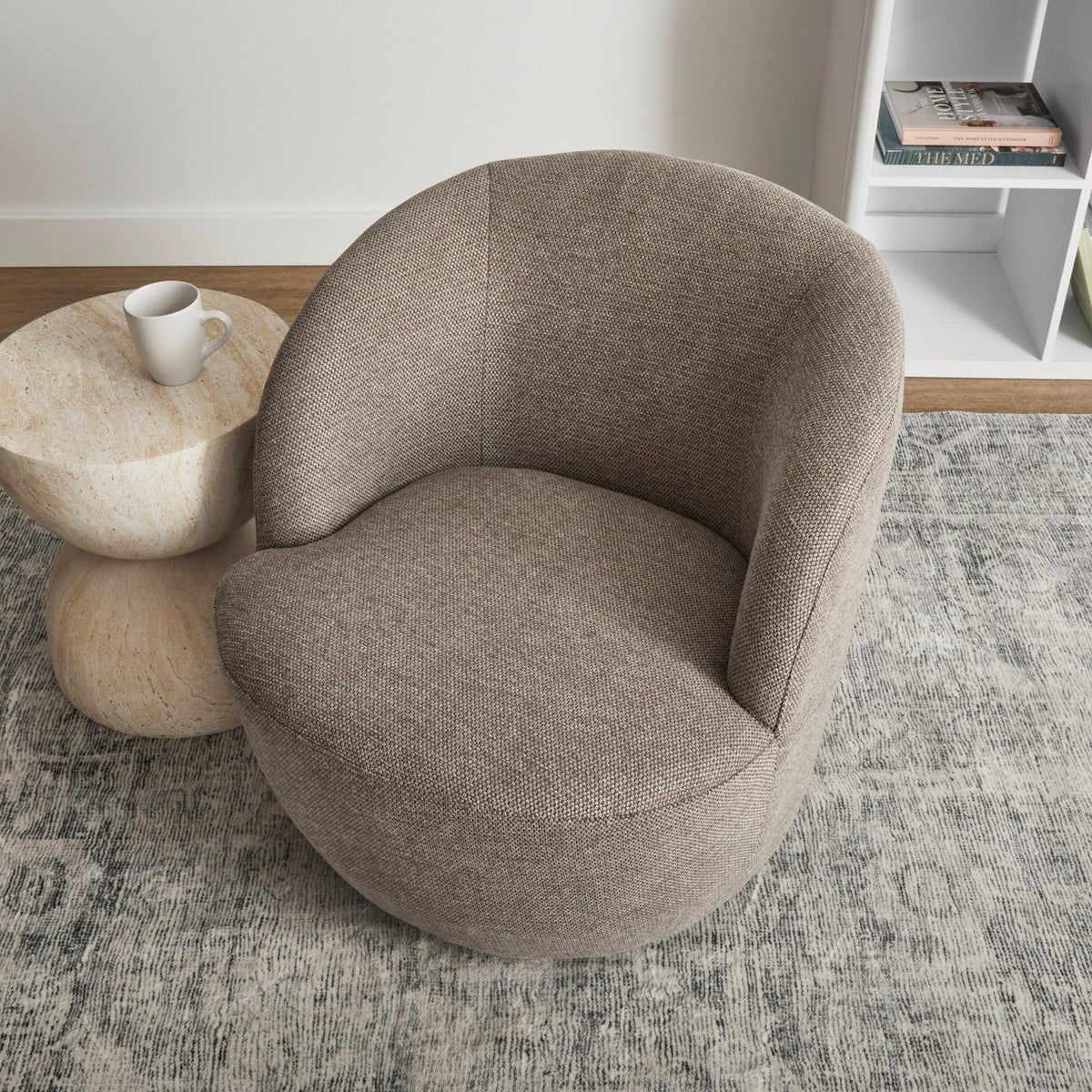 Sadie Swivel Armchair Mushroom