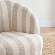 Sadie Swivel Armchair Natural Stripe
