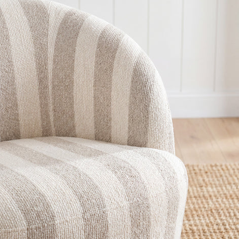 Sadie Swivel Armchair Natural Stripe
