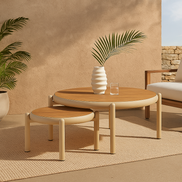 Elwood Outdoor Coffee Table 2pcs Set Natural