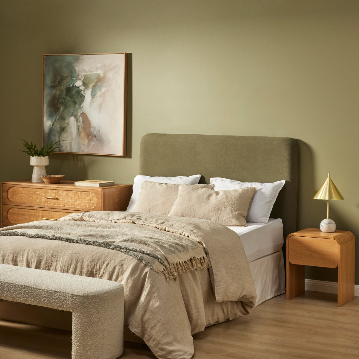 Amalfi Renzo Easy Wash Queen Bedhead Green