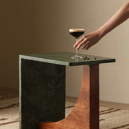 Blaire Side Table Green & Walnut