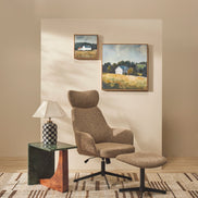 Blaire Side Table Green & Walnut