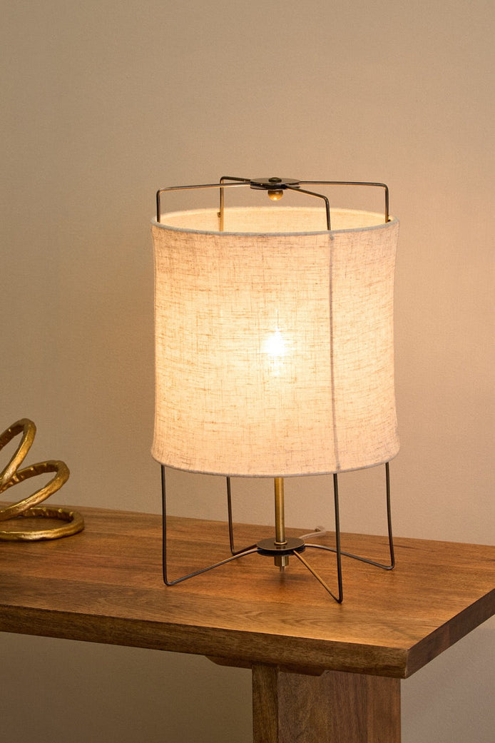Amalfi Paden Linen Table Lamp Antique Bronze