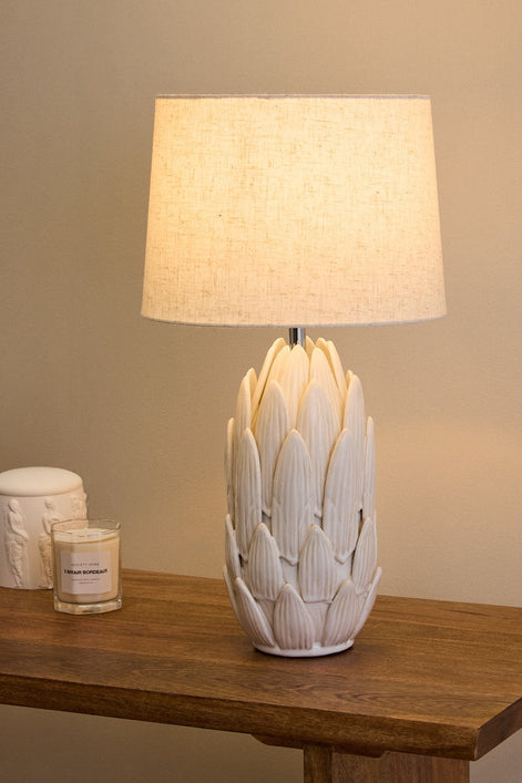 Society Home Selia Ceramic Table Lamp Cream