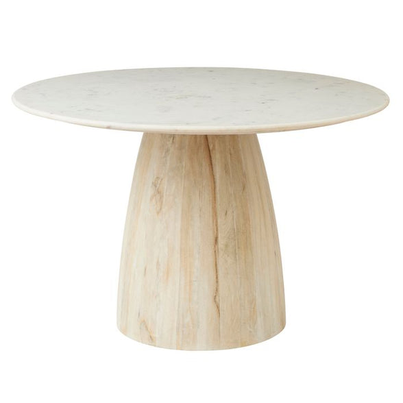 Sia Marble/Wood Dining Table 120x76cm Wh