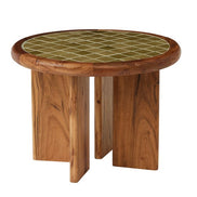 Tegola Tile/Wood Side Table 54x40cm Grn
