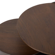 Asher Side Tables 2pcs Set Gunmetal & Walnut