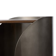 Asher Side Tables 2pcs Set Gunmetal & Walnut
