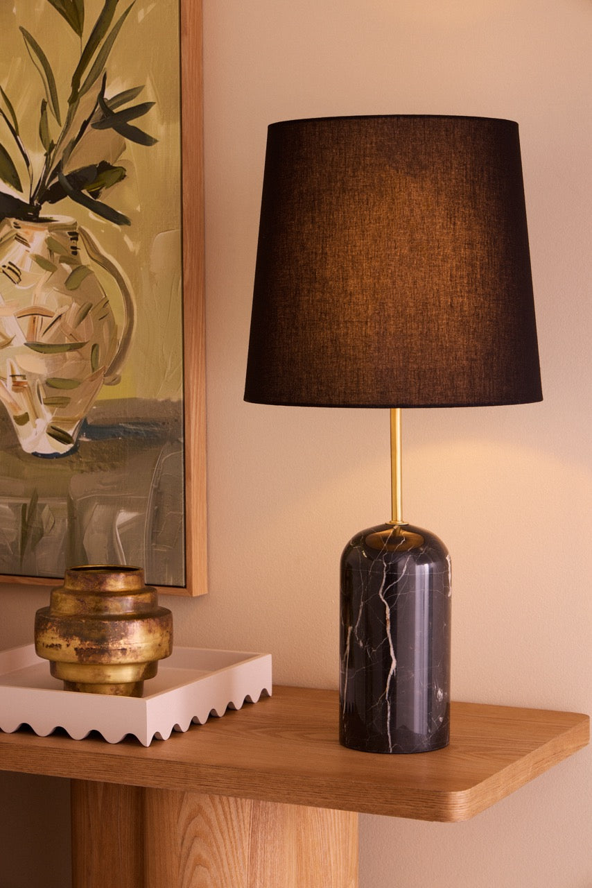 Amalfi Missouri Marble Table Lamp Black & Gold
