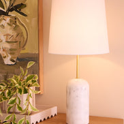 Amalfi Missouri Marble Table Lamp White & Gold